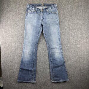 7 For All Mankind Flared Jeans Womens 27 Blue Light Wash 25x31 Stretch